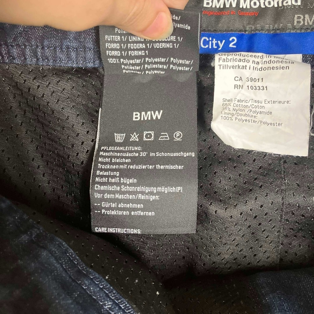 BMW Motorrad City 2 Motorcycle Riding Pants Mens Medium Blue Denim No Brace/Pads - Picture 8 of 16
